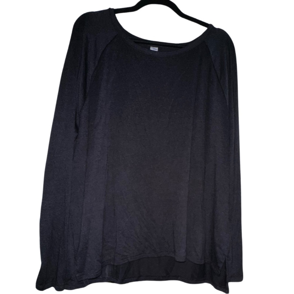 Old Navy Black Luxe Long-Sleeve Tunic T-Shirt for Women